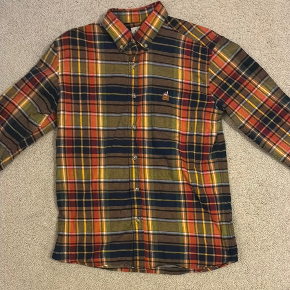 Kiel James Patrick Red and Yellow Casual Button Down Shirt